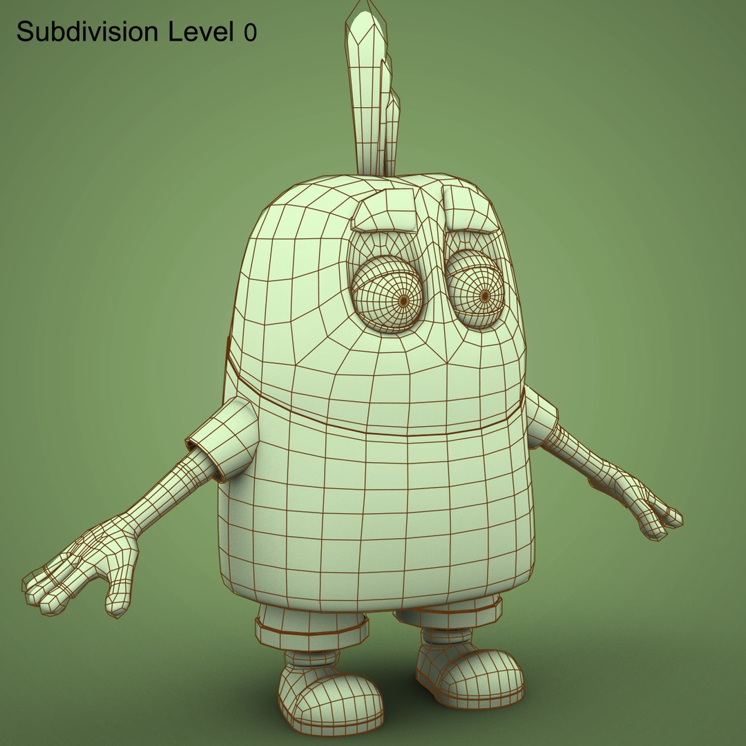 max low-poly rigged character bean