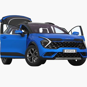 3D Kia Sportage GT-Line 2023 Opening doors and trunk model