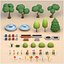 3D Cartoon Low Poly Trees Flowers Pack