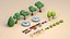 3D Cartoon Low Poly Trees Flowers Pack