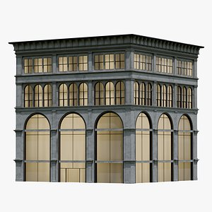 3D Classic Modular Corner Building model