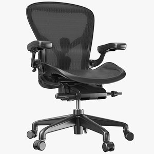 Detailed Office Chair Black 3D model