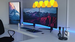 Minimatistic Gaming Desk 3d Model by Nikdox