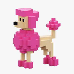 Voxel Poodle Dog 3D model
