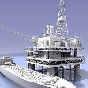 oil rig tanker 3d model