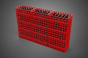3D STACK STACKED STACKABLE CRATE BOX CONTAINER SOFTDRINK BOTTLE ROW