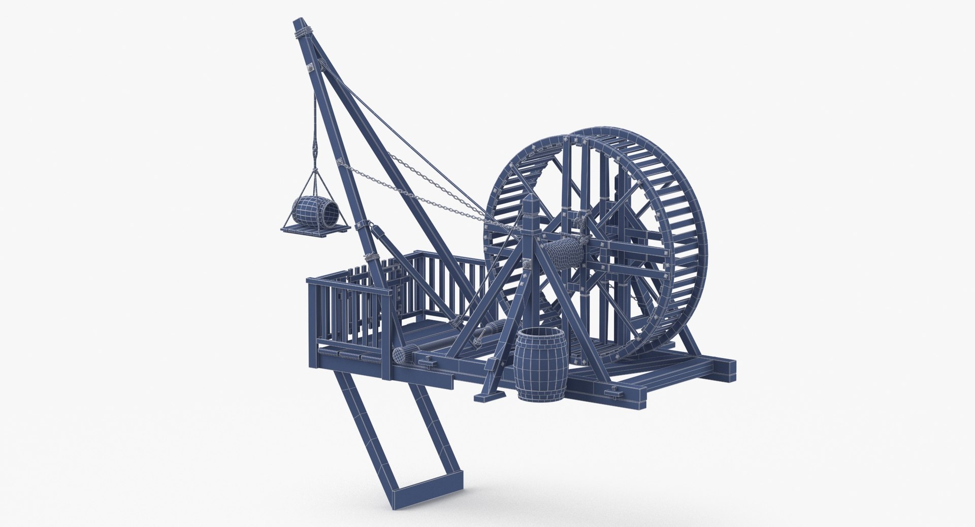 Medieval Treadwheel Wooden Crane 3D Model - TurboSquid 1813075