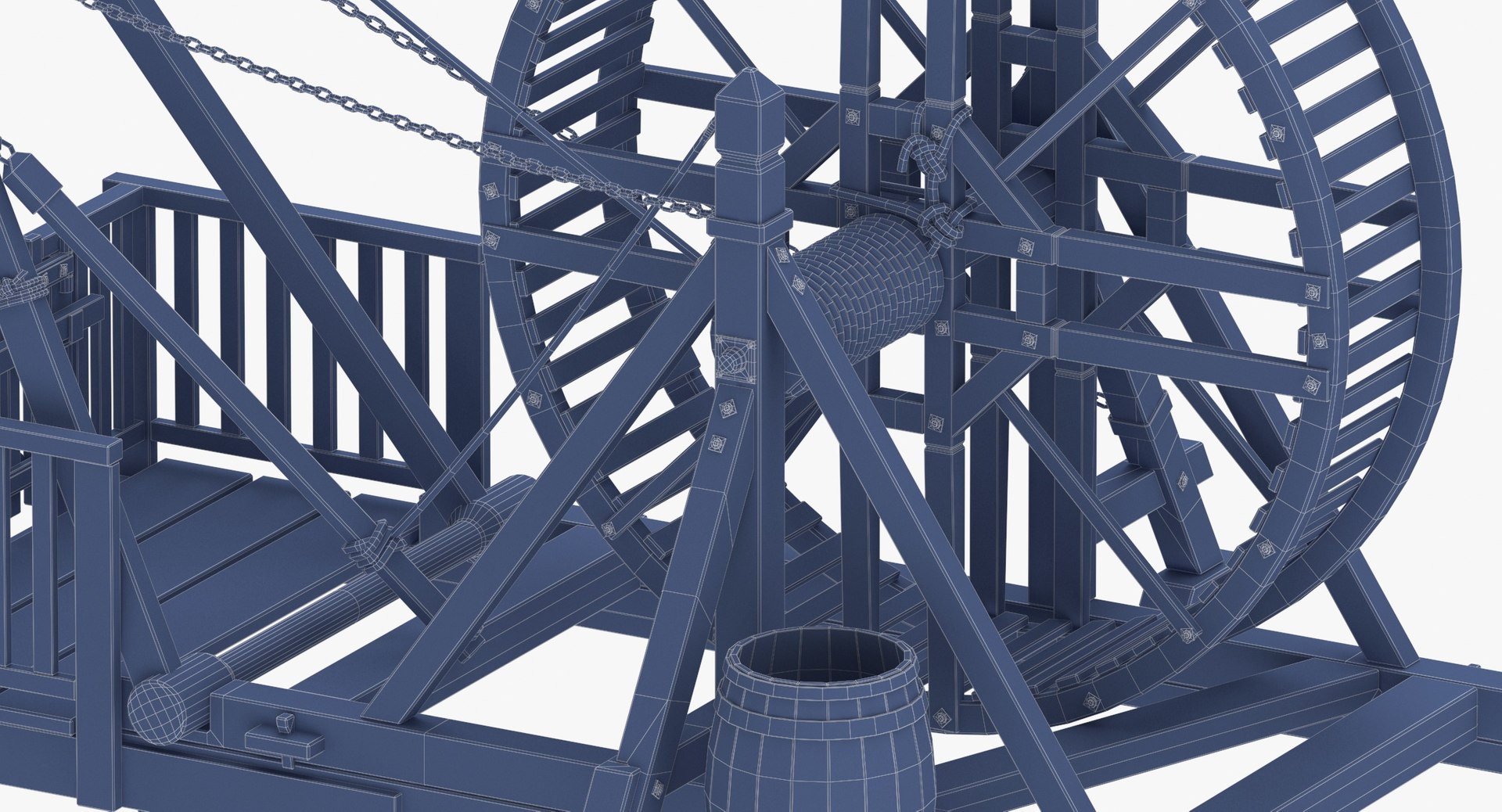 Medieval Treadwheel Wooden Crane 3D model - TurboSquid 1813075