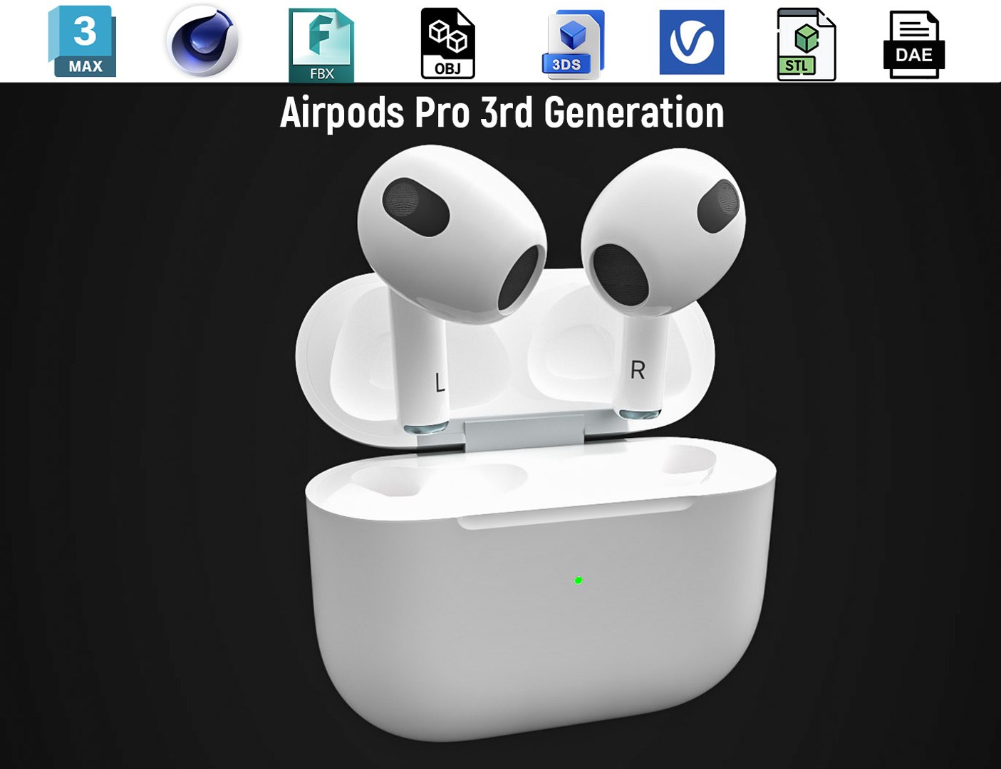 3D Apple AirPods Pro 3 rd Gen PBR 3D model - TurboSquid 2129267