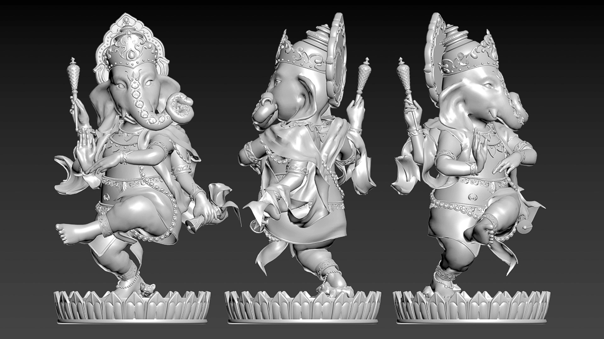 Indian God Ganesha 3D Model - TurboSquid 1584542