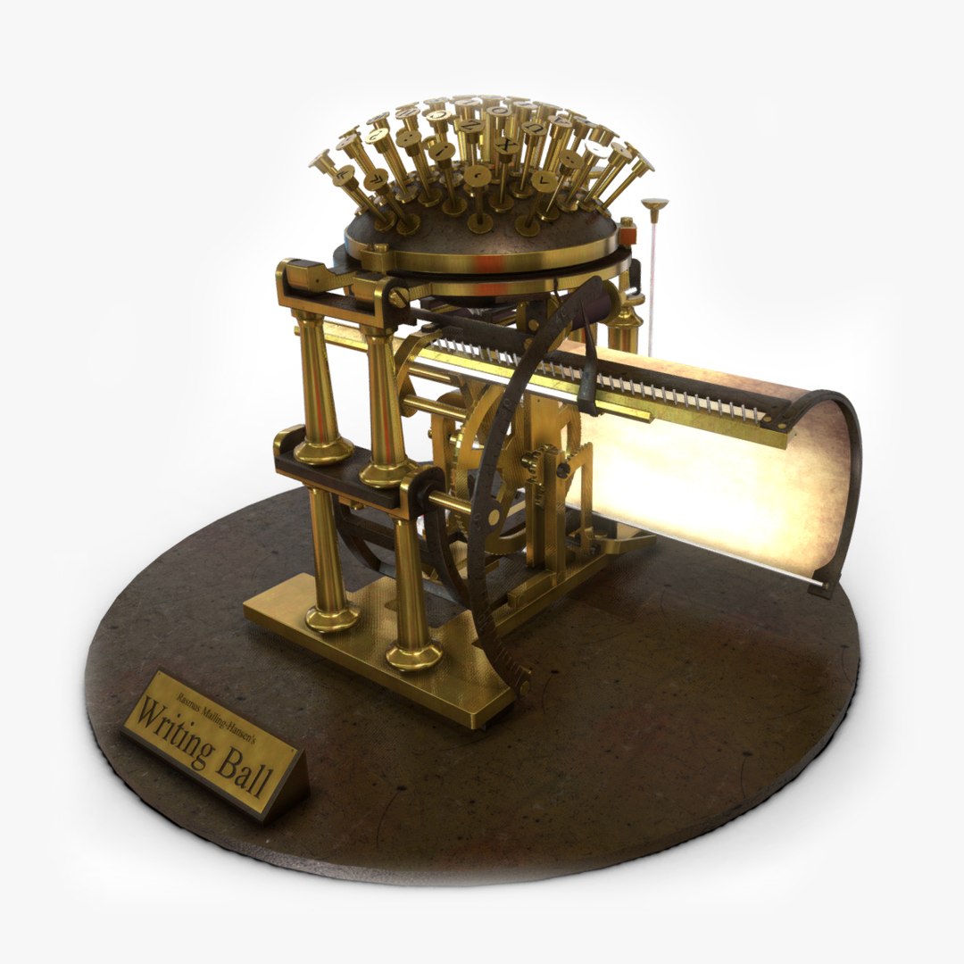 3D Hansen Writing Ball Typewriter TurboSquid 2100619