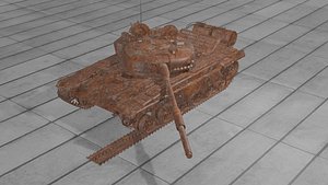 3D T72 wreck Blender 4