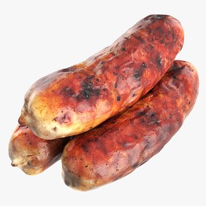 3D Pork sausage roasted model