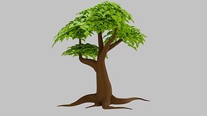 3D low poly tree model