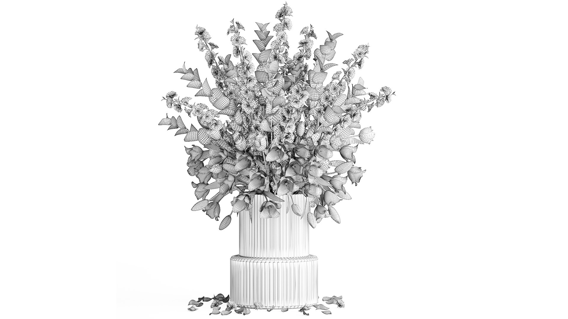 3D Bouquet Of Sakura Branches With Pink Tulips Flowers 377 - TurboSquid ...