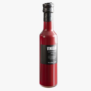 3D model realistic raspberry vinaigrette