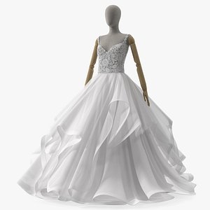 3D model Bridal Gown on Mannequin