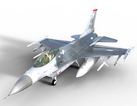 F-16C Fighting Falcon Jet Fighter Military Aircraft 3D Model