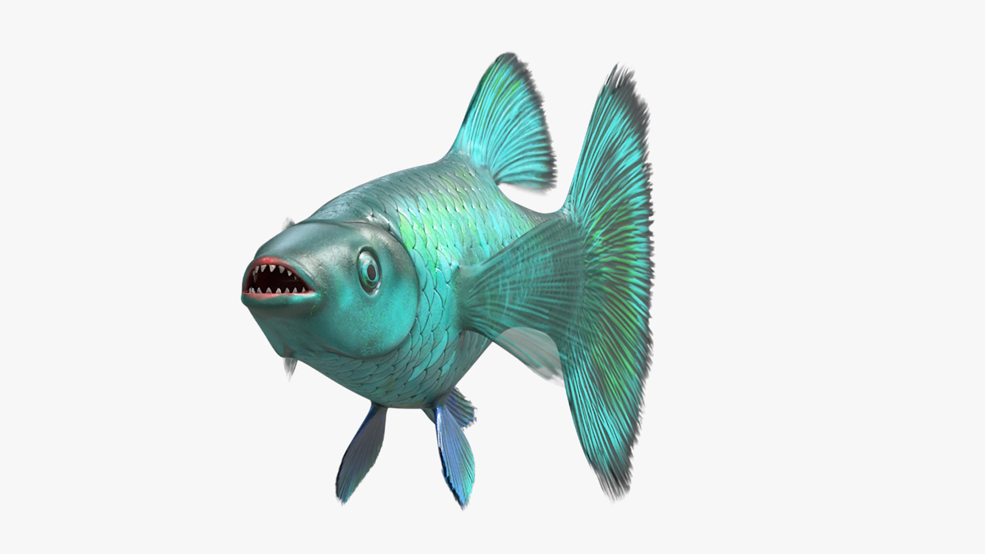 Guppy Fish Malachite Rigged for Cinema 4D 3D model preview
