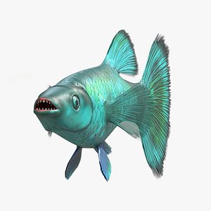Guppy Fish Malachite Rigged for Cinema 4D model