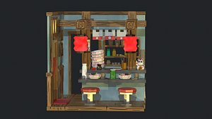 3D model Modular Ramen Shop Game Ready