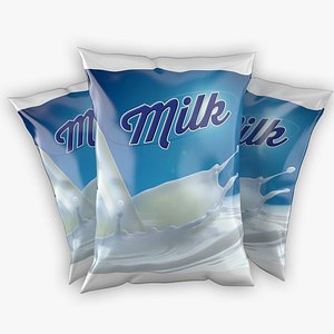 3d sachet milk model