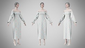 Dress 13 Aqua Meadow Mosaic 3D model