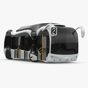 3D Futuristic Electric Bus Concept White Rigged model