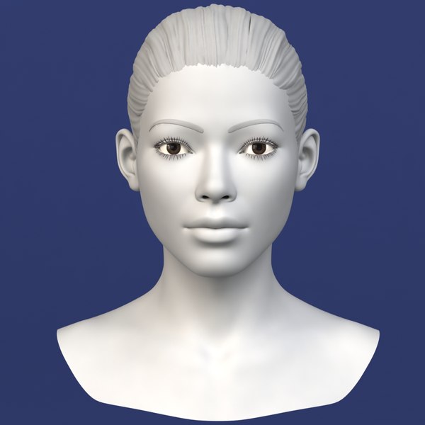 asian female head character c4d