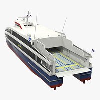 Damen Fast RoPax Ferry 4512 Kriola Rigged 3D Model