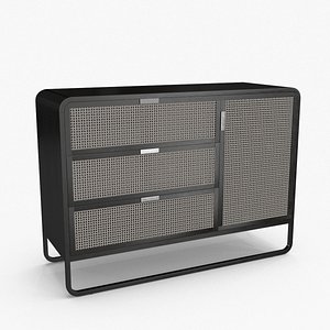 Anaise Cane 3 Drawer Chest 3D model