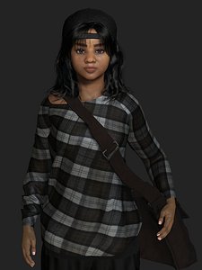 3D AAA 3D REALISTIC HUMAN CHARACTER - AFRICAN TEENAGE GIRL model