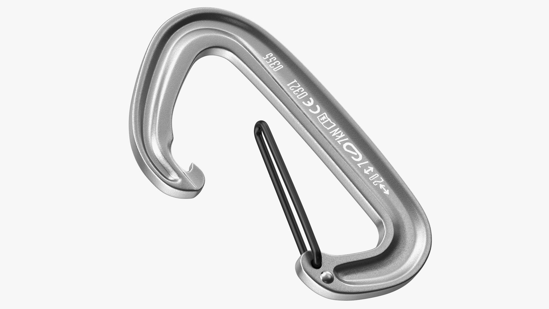 Black Diamond MiniWire Carabiner Open Grey 3D model preview