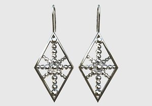 Earrings Rhombus Jewellery 3D model