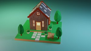 3D low poly house
