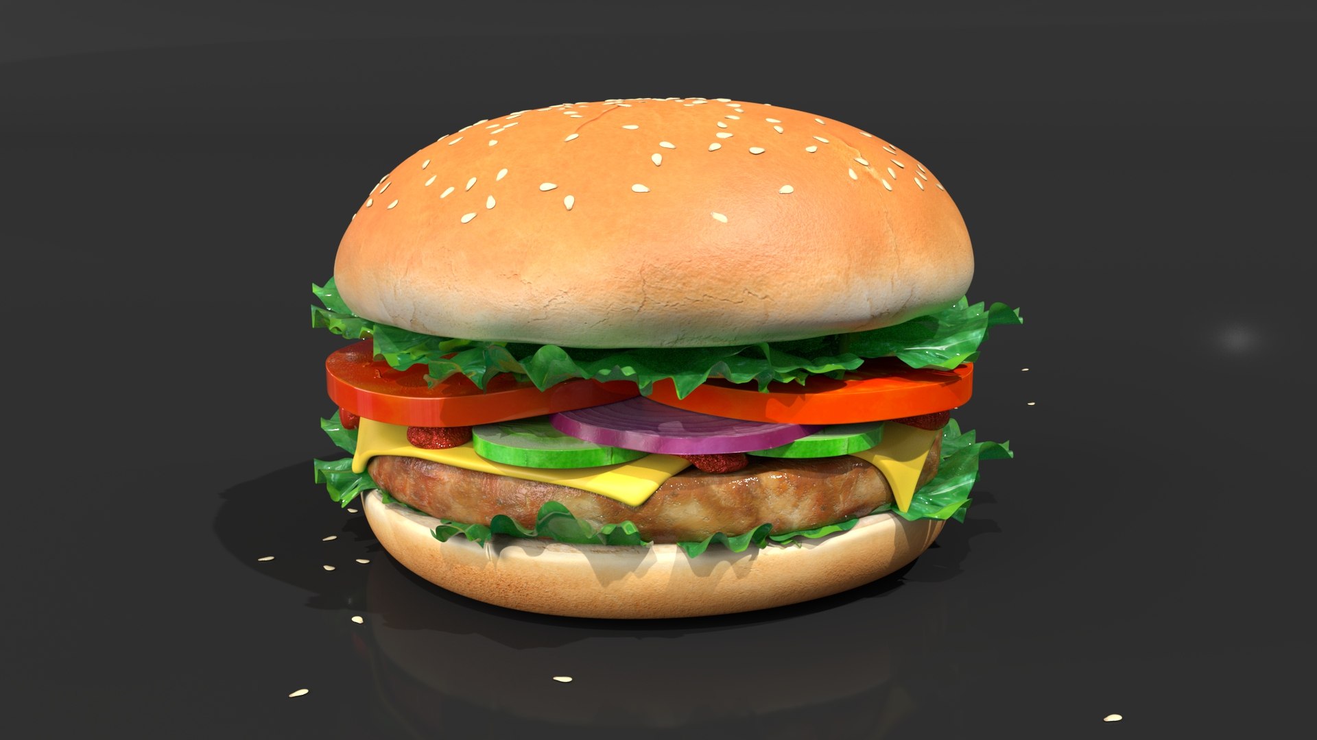 Burger 3D Model - TurboSquid 1823443