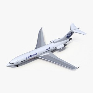 Commercial Airliner Boeing 727-100 Iran Aseman Rigged for Cinema 4D