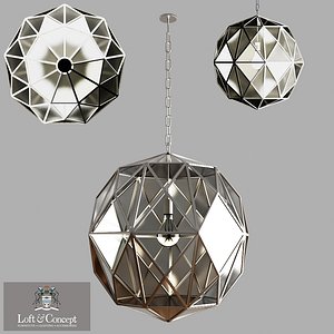 glass metal cage pendant 3D model