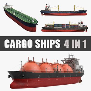 3D cargo ships 2 model