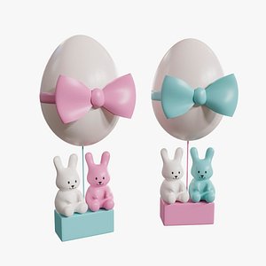 Easter Egg Balloon with Bunnies
