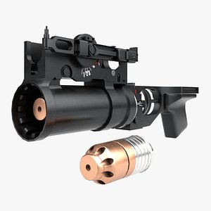 Grenade Launcher 03 Black Generic All PBR Unity UE Textures