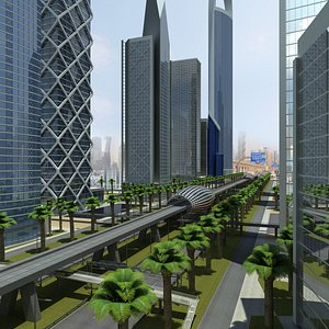 3d model skyscraper city road cityscape