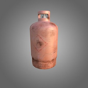 3d low-poly gas cylinder model