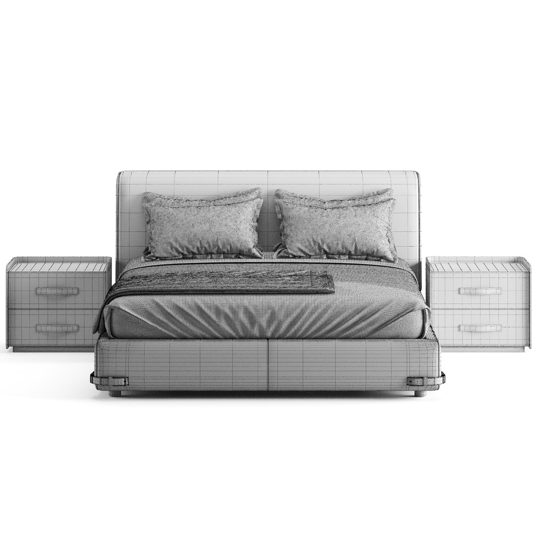 3D Fendi Casa Soho Bed Model TurboSquid 1828944