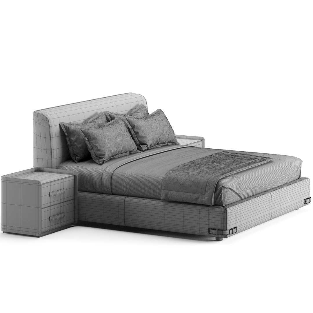 3D Fendi Casa Soho Bed Model TurboSquid 1828944