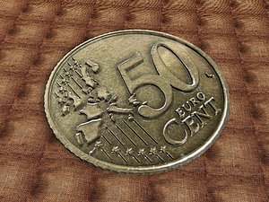3d model of 50 euro cent