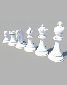 3d model standard set chess figures