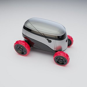 3D Autonomous delivery drone concept vray scene model