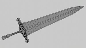Low poly Moonlight Greatsword 3D model