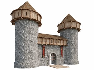 3D Medieval Castle Gate Hyper Realistic model